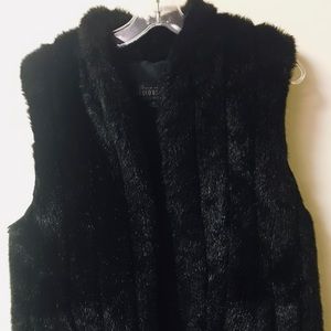 Donna Salyers faux-fur black mink vest!